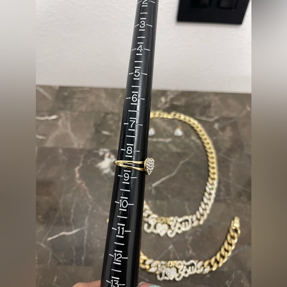 New! 18K Gold Plated, I Love You Cuban Link 4 Piece Jewelry Set - Picture 5 of 10